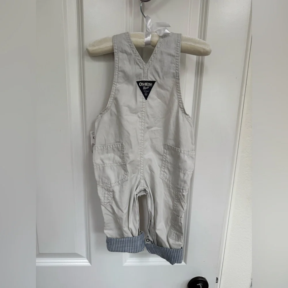 OshKosh B'gosh Cream Overalls Casual Comfort - Picture 3 of 3